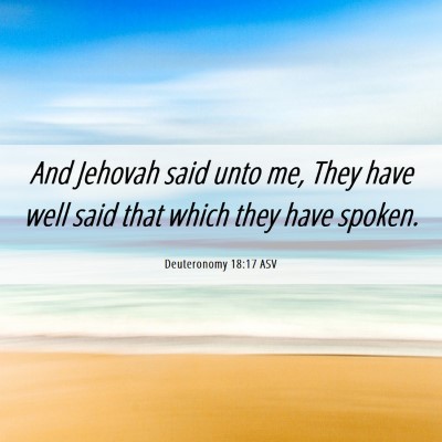 Picture 06 - Deuteronomy 18:17 ASV - And Jehovah said unto me, They have well said - Bible Verse Picture