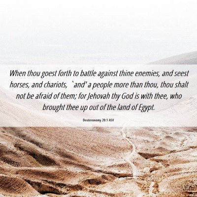 Picture 06 - Deuteronomy 20:1 ASV - When thou goest forth to battle against thine - Bible Verse Picture
