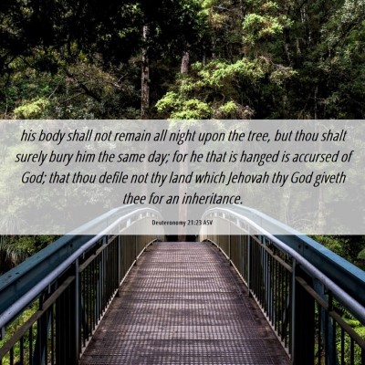 Picture 06 - Deuteronomy 21:23 ASV - his body shall not remain all night upon the - Bible Verse Picture
