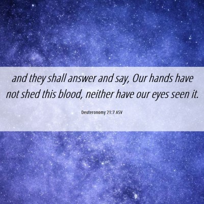 Picture 06 - Deuteronomy 21:7 ASV - and they shall answer and say, Our hands have not - Bible Verse Picture