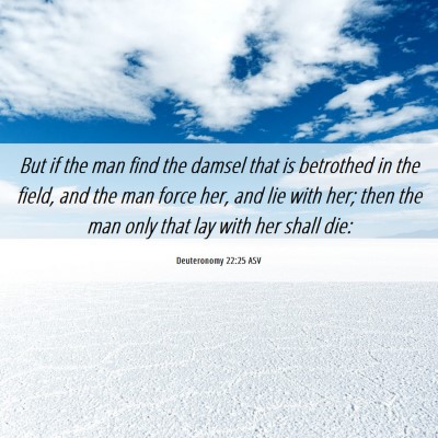 Picture 06 - Deuteronomy 22:25 ASV - But if the man find the damsel that is betrothed - Bible Verse Picture