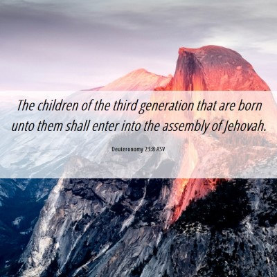 Picture 06 - Deuteronomy 23:8 ASV - The children of the third generation that are - Bible Verse Picture