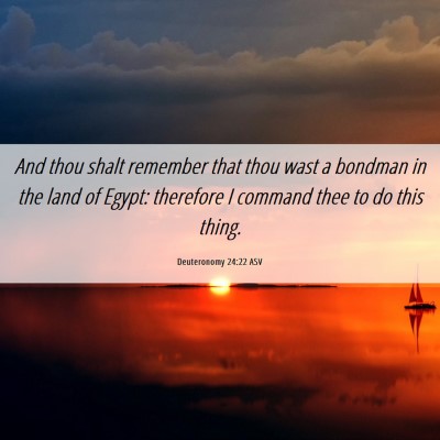 Picture 06 - Deuteronomy 24:22 ASV - And thou shalt remember that thou wast a bondman - Bible Verse Picture