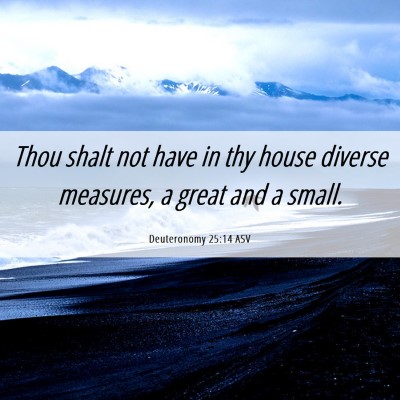 Picture 06 - Deuteronomy 25:14 ASV - Thou shalt not have in thy house diverse - Bible Verse Picture