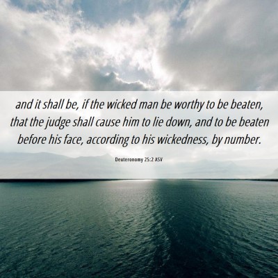 Picture 06 - Deuteronomy 25:2 ASV - and it shall be, if the wicked man be worthy to - Bible Verse Picture