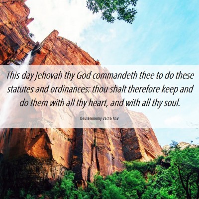 Picture 06 - Deuteronomy 26:16 ASV - This day Jehovah thy God commandeth thee to do - Bible Verse Picture
