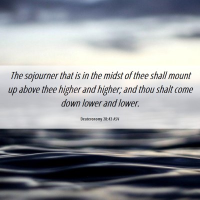 Picture 06 - Deuteronomy 28:43 ASV - The sojourner that is in the midst of thee shall - Bible Verse Picture
