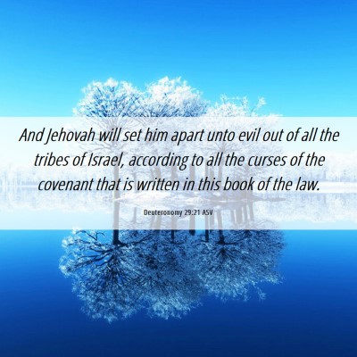 Picture 06 - Deuteronomy 29:21 ASV - And Jehovah will set him apart unto evil out of - Bible Verse Picture