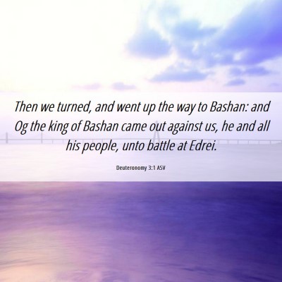 Picture 06 - Deuteronomy 3:1 ASV - Then we turned, and went up the way to Bashan: - Bible Verse Picture