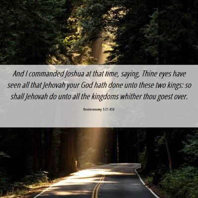 Picture 06 - Deuteronomy 3:21 ASV - And I commanded Joshua at that time, saying, - Bible Verse Picture