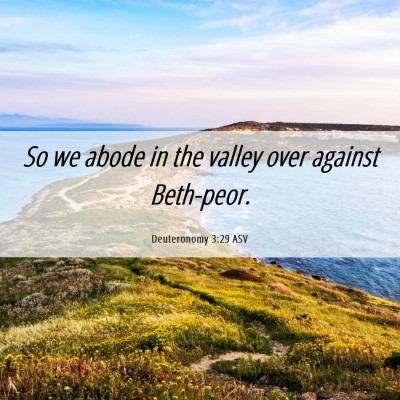 Picture 06 - Deuteronomy 3:29 ASV - So we abode in the valley over against - Bible Verse Picture