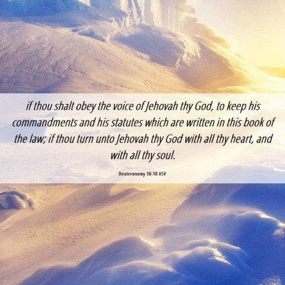Picture 06 - Deuteronomy 30:10 ASV - if thou shalt obey the voice of Jehovah thy God, - Bible Verse Picture