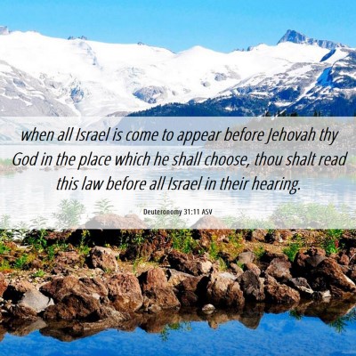 Picture 06 - Deuteronomy 31:11 ASV - when all Israel is come to appear before Jehovah - Bible Verse Picture