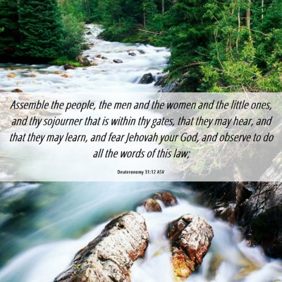 Picture 06 - Deuteronomy 31:12 ASV - Assemble the people, the men and the women and - Bible Verse Picture