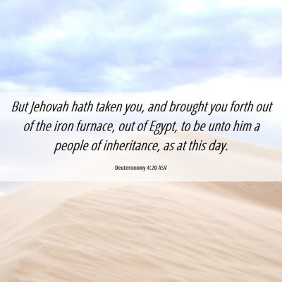 Picture 06 - Deuteronomy 4:20 ASV - But Jehovah hath taken you, and brought you forth - Bible Verse Picture