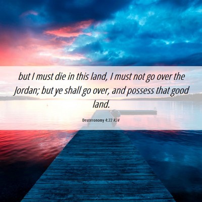 Picture 06 - Deuteronomy 4:22 ASV - but I must die in this land, I must not go over - Bible Verse Picture