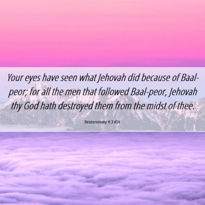 Picture 06 - Deuteronomy 4:3 ASV - Your eyes have seen what Jehovah did because of - Bible Verse Picture