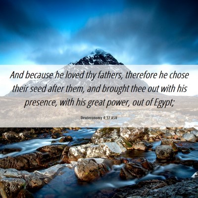 Picture 06 - Deuteronomy 4:37 ASV - And because he loved thy fathers, therefore he - Bible Verse Picture