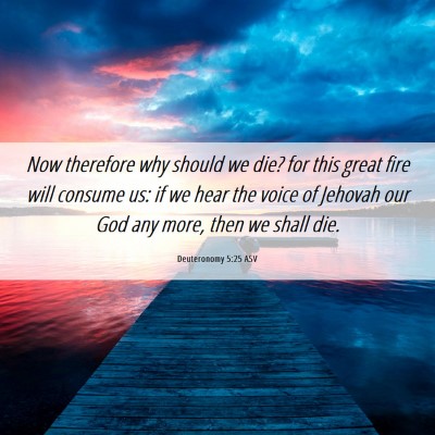Picture 06 - Deuteronomy 5:25 ASV - Now therefore why should we die? for this great - Bible Verse Picture