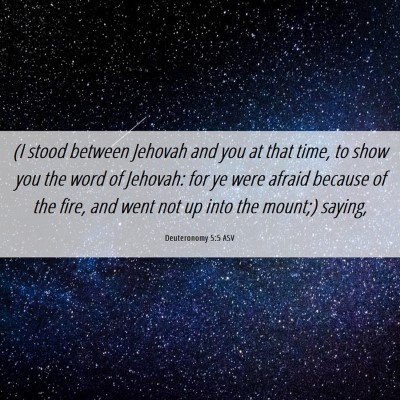 Picture 06 - Deuteronomy 5:5 ASV - (I stood between Jehovah and you at that time, to - Bible Verse Picture