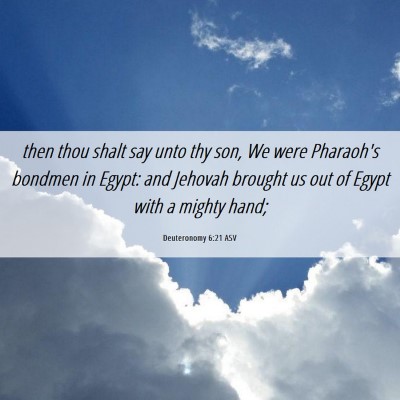 Picture 06 - Deuteronomy 6:21 ASV - then thou shalt say unto thy son, We were - Bible Verse Picture