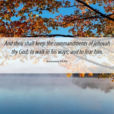 Picture 06 - Deuteronomy 8:6 ASV - And thou shalt keep the commandments of Jehovah - Bible Verse Picture