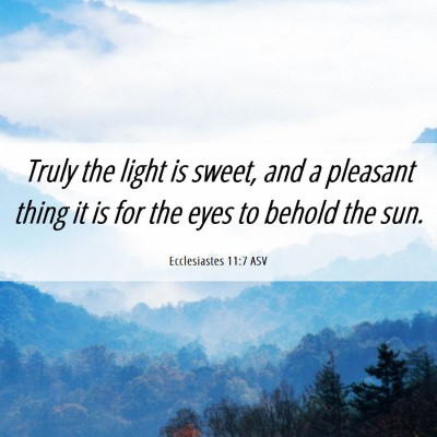 Picture 06 - Ecclesiastes 11:7 ASV - Truly the light is sweet, and a pleasant thing it - Bible Verse Picture