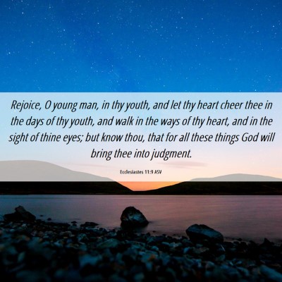 Picture 06 - Ecclesiastes 11:9 ASV - Rejoice, O young man, in thy youth, and let thy - Bible Verse Picture