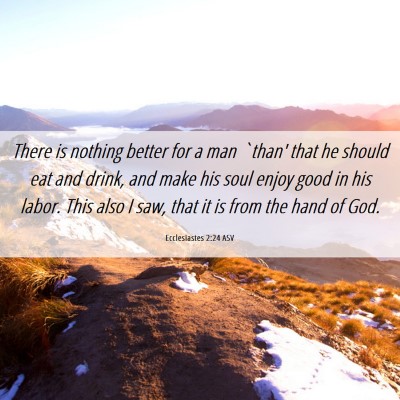 Picture 06 - Ecclesiastes 2:24 ASV - There is nothing better for a man `than' that he - Bible Verse Picture