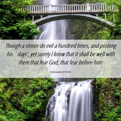 Picture 06 - Ecclesiastes 8:12 ASV - Though a sinner do evil a hundred times, and - Bible Verse Picture