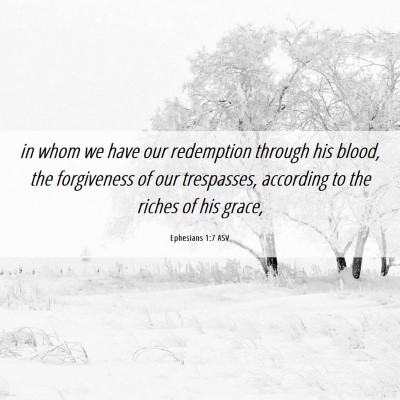 Picture 06 - Ephesians 1:7 ASV - in whom we have our redemption through his blood, - Bible Verse Picture