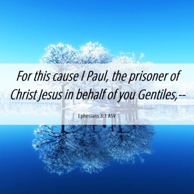 Picture 06 - Ephesians 3:1 ASV - For this cause I Paul, the prisoner of Christ - Bible Verse Picture