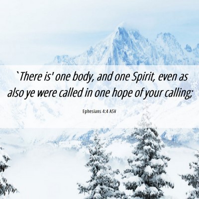 Picture 06 - Ephesians 4:4 ASV - `There is' one body, and one Spirit, even as also - Bible Verse Picture