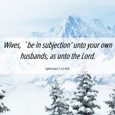Picture 06 - Ephesians 5:22 ASV - Wives, `be in subjection' unto your own husbands, - Bible Verse Picture