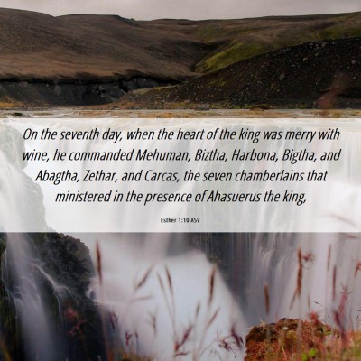 Picture 06 - Esther 1:10 ASV - On the seventh day, when the heart of the king - Bible Verse Picture