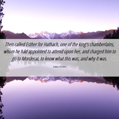 Picture 06 - Esther 4:5 ASV - Then called Esther for Hathach, one of the king's - Bible Verse Picture