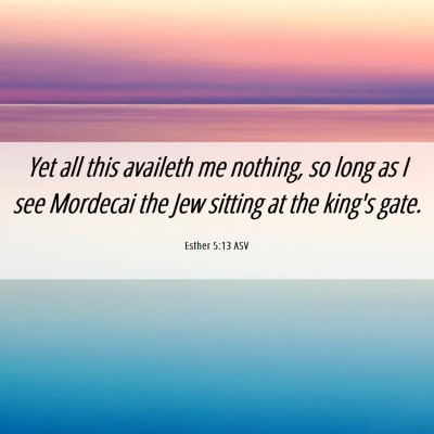Picture 06 - Esther 5:13 ASV - Yet all this availeth me nothing, so long as I - Bible Verse Picture