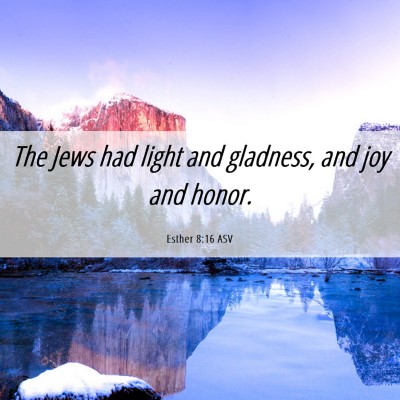 Picture 06 - Esther 8:16 ASV - The Jews had light and gladness, and joy and - Bible Verse Picture