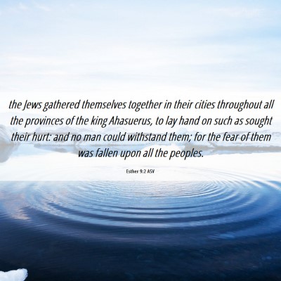 Picture 06 - Esther 9:2 ASV - the Jews gathered themselves together in their - Bible Verse Picture