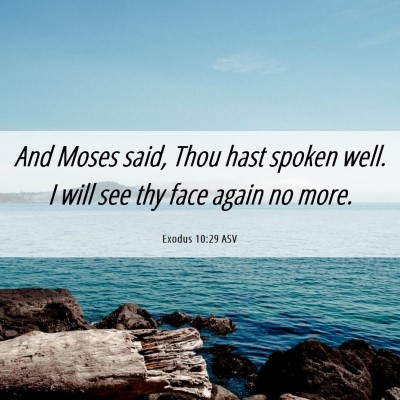 Picture 06 - Exodus 10:29 ASV - And Moses said, Thou hast spoken well. I will see - Bible Verse Picture