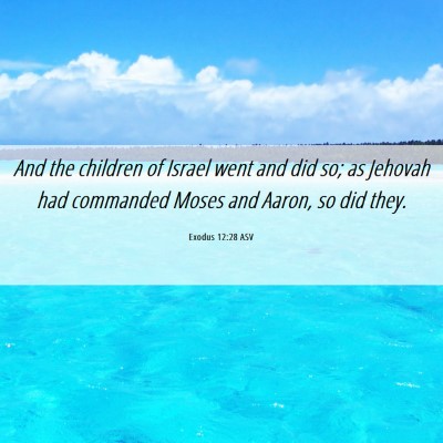Picture 06 - Exodus 12:28 ASV - And the children of Israel went and did so; as - Bible Verse Picture
