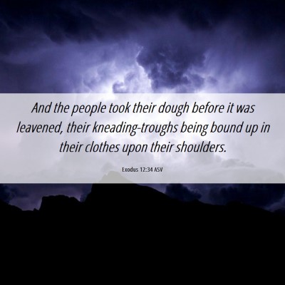 Picture 06 - Exodus 12:34 ASV - And the people took their dough before it was - Bible Verse Picture