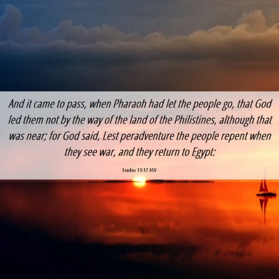 Picture 06 - Exodus 13:17 ASV - And it came to pass, when Pharaoh had let the - Bible Verse Picture