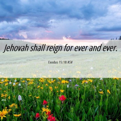 Picture 06 - Exodus 15:18 ASV - Jehovah shall reign for ever and - Bible Verse Picture
