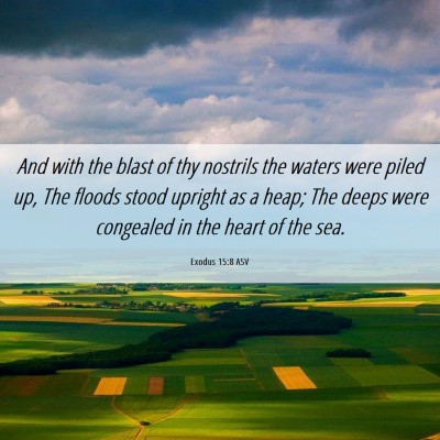Picture 06 - Exodus 15:8 ASV - And with the blast of thy nostrils the waters - Bible Verse Picture