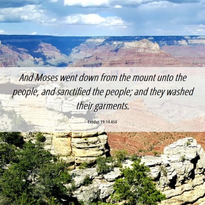 Picture 06 - Exodus 19:14 ASV - And Moses went down from the mount unto the - Bible Verse Picture