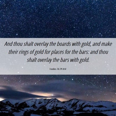 Picture 06 - Exodus 26:29 ASV - And thou shalt overlay the boards with gold, and - Bible Verse Picture
