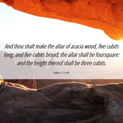 Picture 06 - Exodus 27:1 ASV - And thou shalt make the altar of acacia wood, - Bible Verse Picture