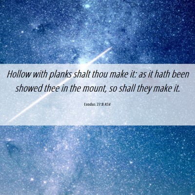 Picture 06 - Exodus 27:8 ASV - Hollow with planks shalt thou make it: as it hath - Bible Verse Picture