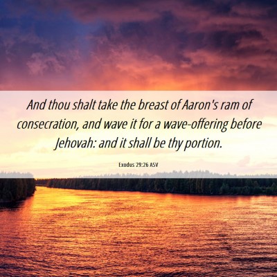 Picture 06 - Exodus 29:26 ASV - And thou shalt take the breast of Aaron's ram of - Bible Verse Picture